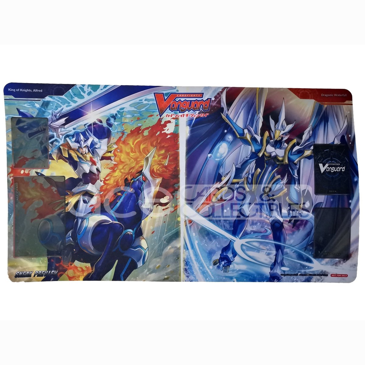 Cardfight Vanguard Playmat &quot;King Of Knights, Alfred &amp; Dragonic Waterfall&quot; (VG-V-BT01)-Bushiroad-Ace Cards &amp; Collectibles