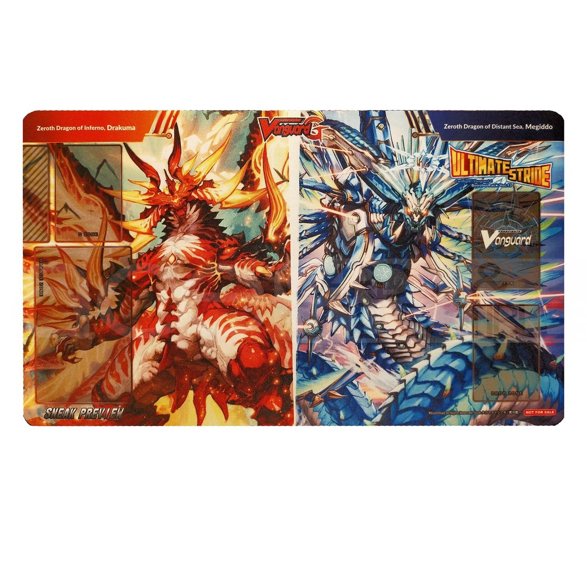 Cardfight Vanguard Playmat &quot;Zeroth Dragon Of Inferno, Drakuma &amp; Zeroth Dragon Of Distant Sea, Megiddo&quot; (VG-G-RC02)-Bushiroad-Ace Cards &amp; Collectibles