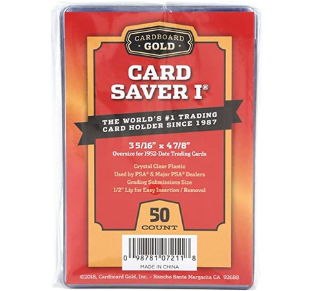 Cardboard Gold "Card Saver 1" Semi-Rigid Card Holder (3 5/16" x 4 7/8") - Loose Piece-Loose Piece (Clear)-Cardboard Gold-Ace Cards & Collectibles