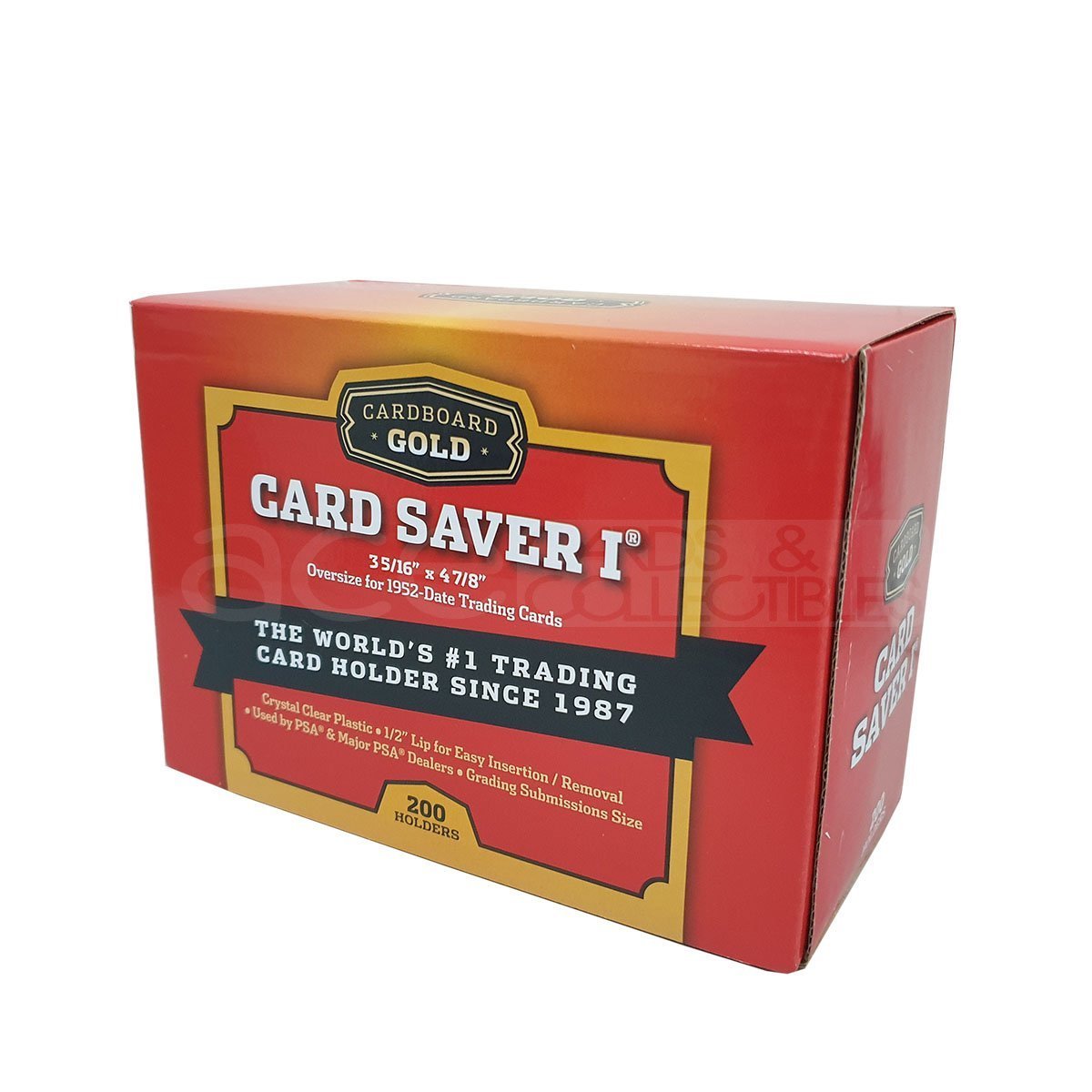 Cardboard Gold &quot;Card Saver 1&quot; Semi-Rigid Card Holder (3 5/16&quot; x 4 7/8&quot;)-Whole Box (Clear 200pcs)-Cardboard Gold-Ace Cards &amp; Collectibles
