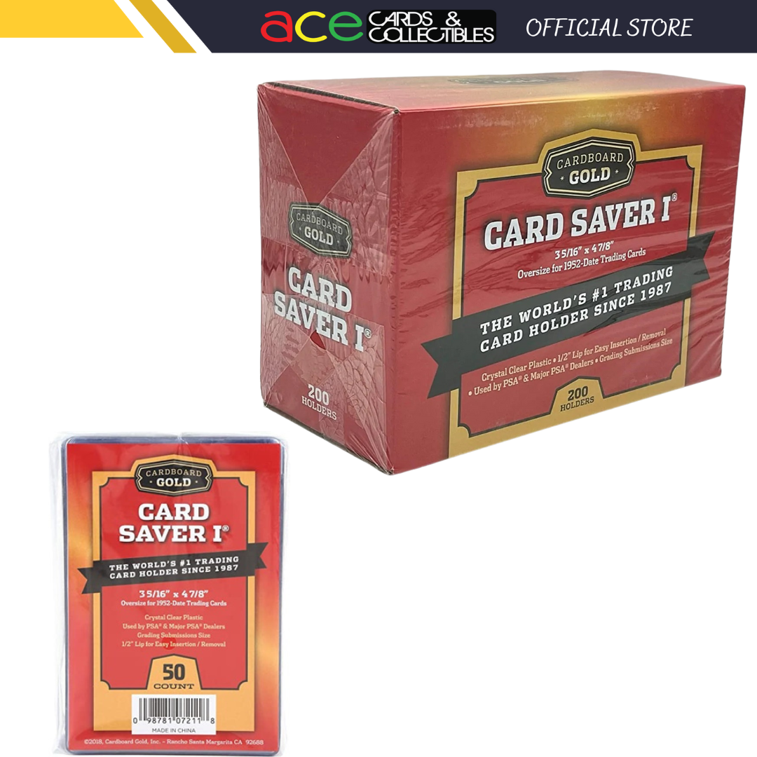 Cardboard Gold "Card Saver 1" Semi-Rigid Card Holder [ Pack / Box ]-One Pack-Clear 50pcs-Cardboard Gold-Ace Cards & Collectibles
