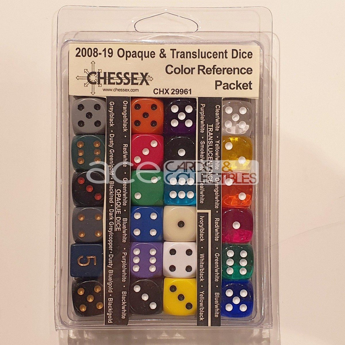 Chessex 2018 Opaque &amp; Translucent™ Color Reference Packet 24pcs Dice [CHX29961]-Chessex-Ace Cards &amp; Collectibles