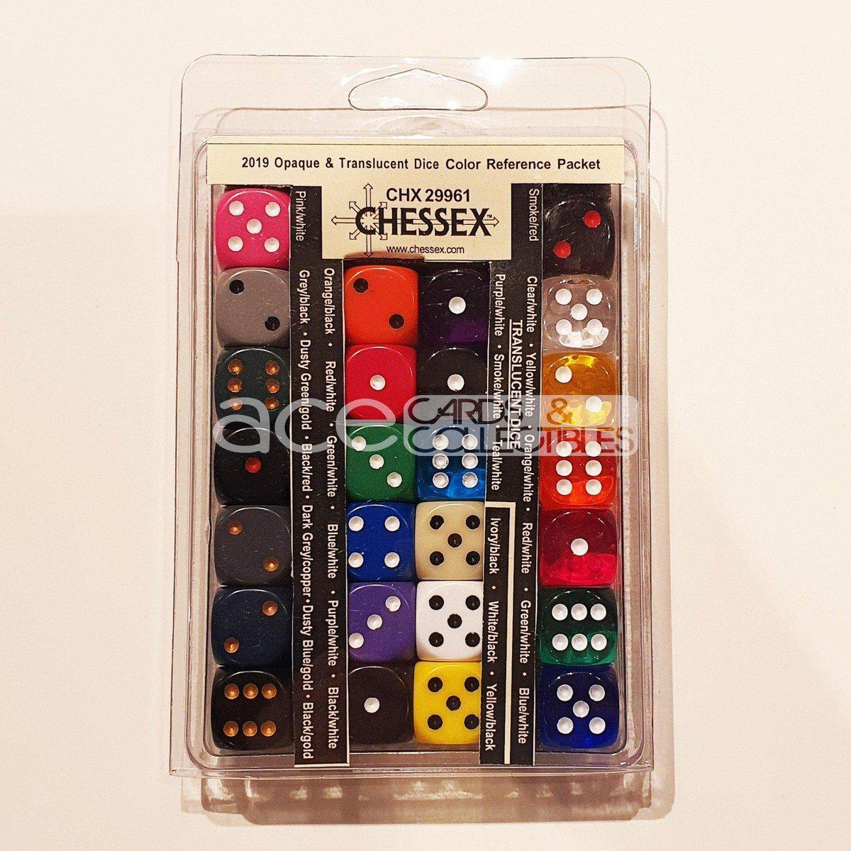 Chessex 2019 Opaque &amp; Translucent™ Color Reference Packet 26pcs Dice [CHX29961]-Chessex-Ace Cards &amp; Collectibles