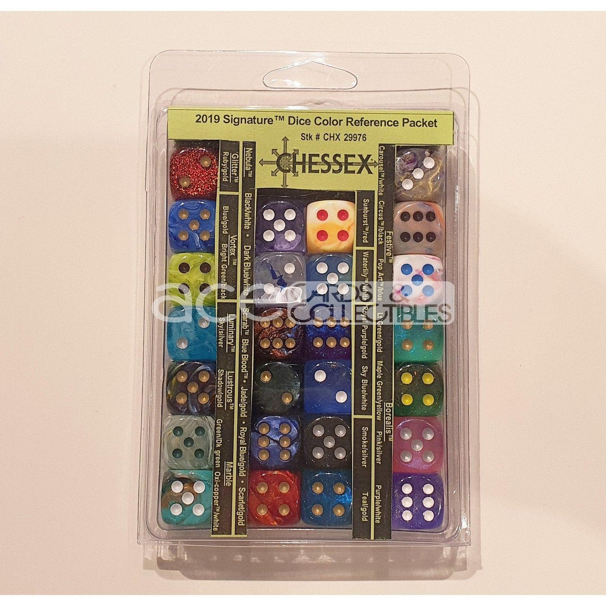 Chessex 2019 Signature™ Color Reference Packet 26pcs Dice [CHX29976]-Chessex-Ace Cards &amp; Collectibles
