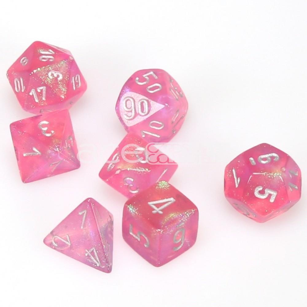 Chessex Borealis™ Polyhedral 7pcs Dice (Pink/Silver) [CHX27404]-Chessex-Ace Cards &amp; Collectibles
