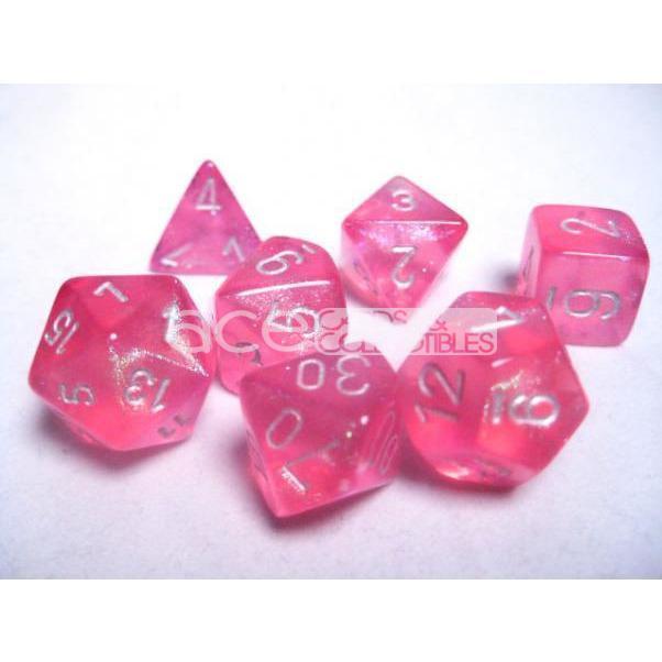 Chessex Borealis™ Polyhedral 7pcs Dice (Pink/Silver) [CHX27404]-Chessex-Ace Cards &amp; Collectibles