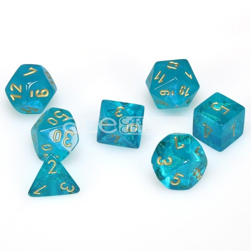 Chessex Borealis™ Polyhedral 7pcs Dice (Teal/Gold) [CHX27486]-Chessex-Ace Cards &amp; Collectibles