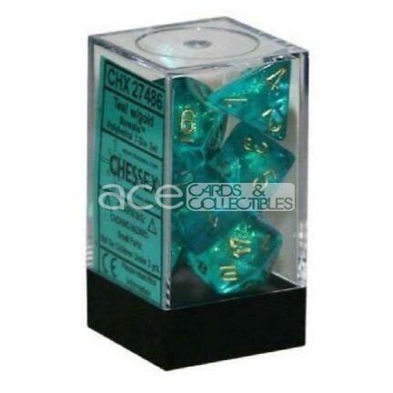 Chessex Borealis™ Polyhedral 7pcs Dice (Teal/Gold) [CHX27486]-Chessex-Ace Cards &amp; Collectibles
