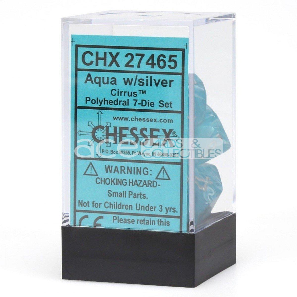 Chessex Cirrus™ Polyhedral 7pcs Dice (Aqua/Silver) [CHX27465]-Chessex-Ace Cards & Collectibles