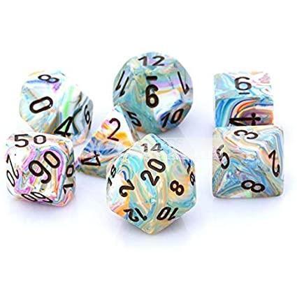 Chessex Festive Polyhedral 7pcs Dice (Vibrant/Brown) [CHX27441]-Chessex-Ace Cards &amp; Collectibles