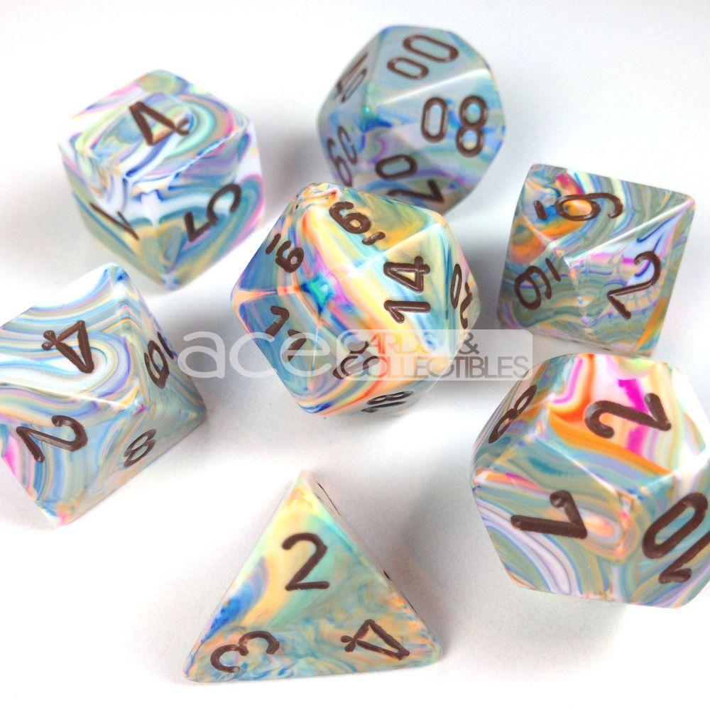 Chessex Festive Polyhedral 7pcs Dice (Vibrant/Brown) [CHX27441]-Chessex-Ace Cards &amp; Collectibles