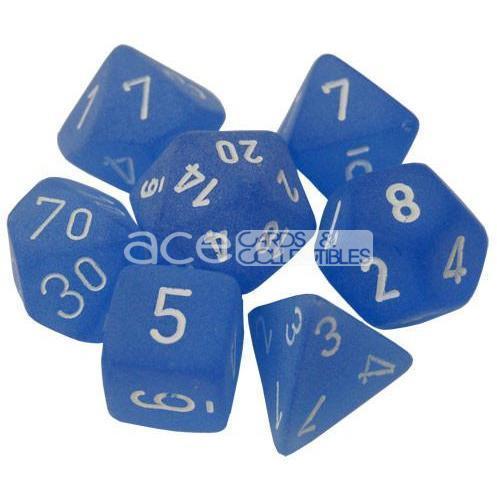 Chessex Frosted™ Polyhedral 7pcs Dice (Blue/White) [CHX27406]-Chessex-Ace Cards &amp; Collectibles