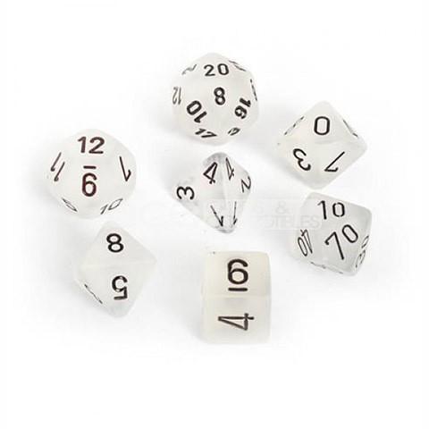 Chessex Frosted™ Polyhedral 7pcs Dice (Clear/Black) [CHX27401]-Chessex-Ace Cards & Collectibles