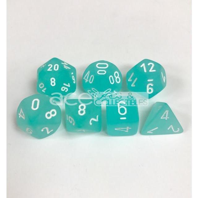 Chessex Frosted™ Polyhedral 7pcs Dice (Teal/White) [CHX27405]-Chessex-Ace Cards &amp; Collectibles