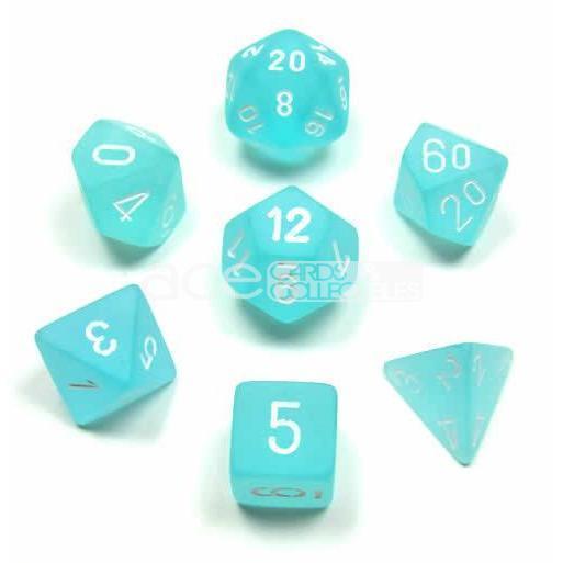 Chessex Frosted™ Polyhedral 7pcs Dice (Teal/White) [CHX27405]-Chessex-Ace Cards &amp; Collectibles