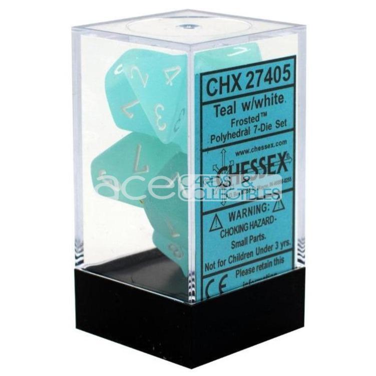 Chessex Frosted™ Polyhedral 7pcs Dice (Teal/White) [CHX27405]-Chessex-Ace Cards & Collectibles