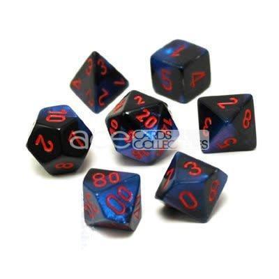 Chessex Gemini™ Polyhedral 7pcs Dice (Black-Starlight/Red) [CHX26458]-Chessex-Ace Cards &amp; Collectibles