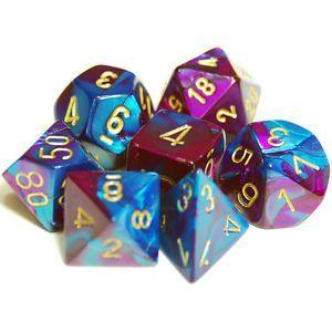 Chessex Gemini™ Polyhedral 7pcs Dice (Purple-Teal/Gold) [CHX26449]-Chessex-Ace Cards &amp; Collectibles