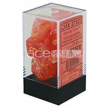 Chessex Ghostly Glow Polyhedral 7pcs Dice (Orange/Yellow) [CHX27523]-Chessex-Ace Cards & Collectibles