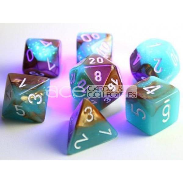 Chessex Lab Dice Gemini Polyhedral 7pcs Dice (Turquoise/Copper) [CHX30019]-Chessex-Ace Cards &amp; Collectibles