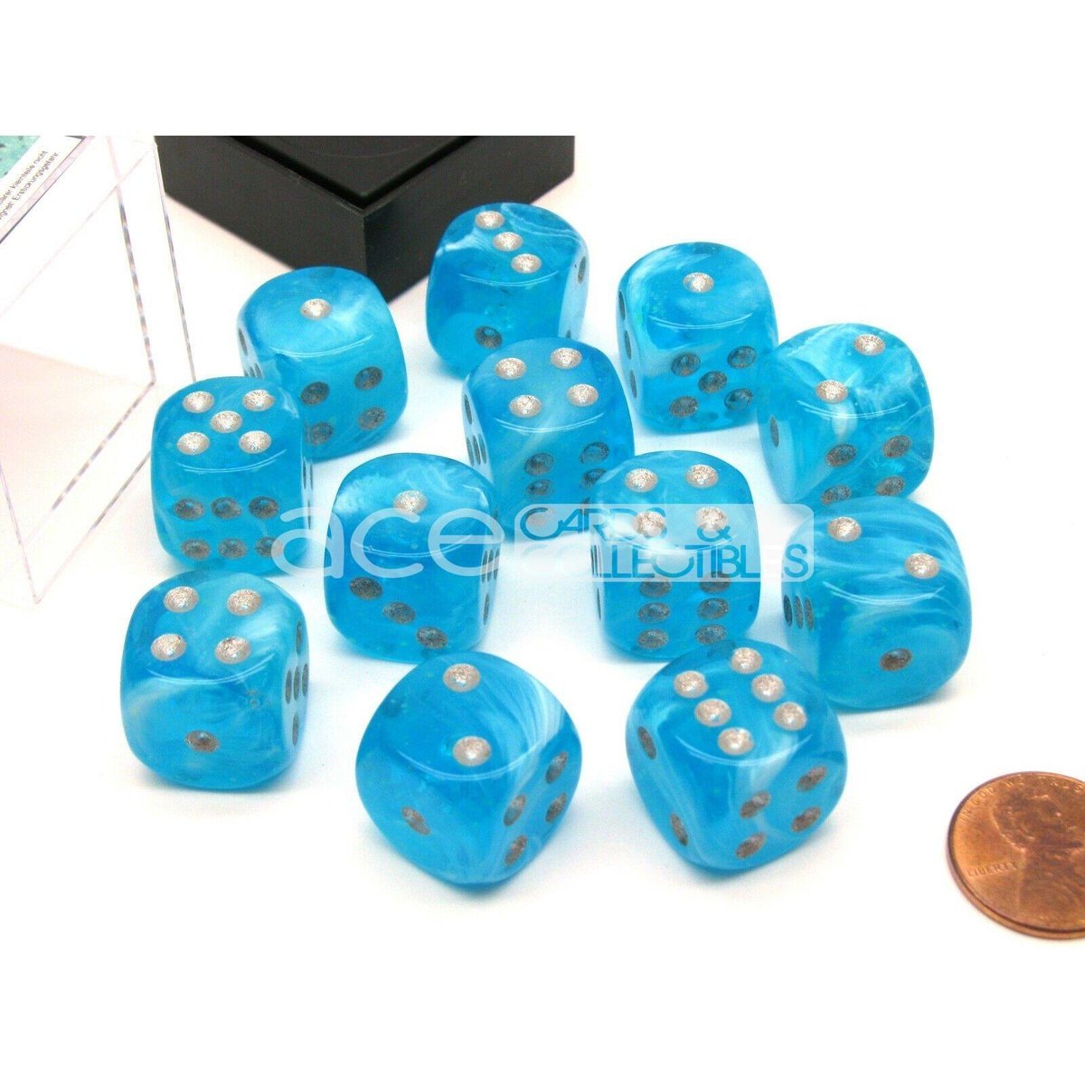 Chessex Luminary Glow In Dark 16mm d6 Dice (Sky) (Loose)-Chessex-Ace Cards &amp; Collectibles