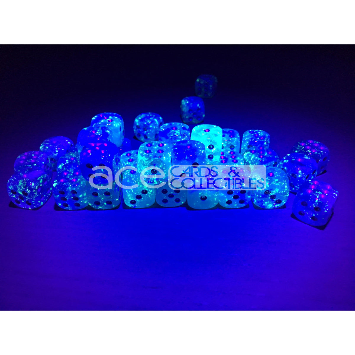 Chessex Luminary Glow in Dark 12mm d6 Dice (Sky) (Loose)-Chessex-Ace Cards &amp; Collectibles