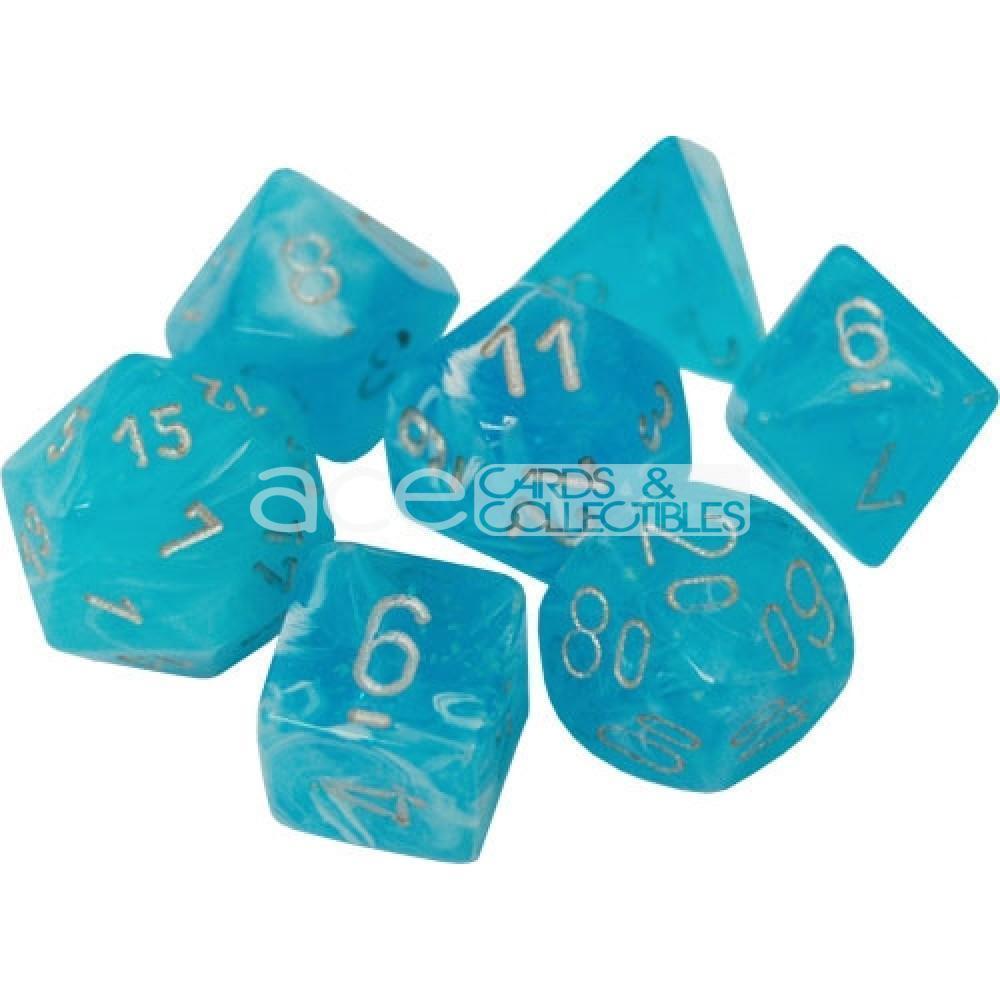 Chessex Luminary™ Polyhedral 7pcs Dice (Sky/Silver) [CHX27566]-Chessex-Ace Cards &amp; Collectibles