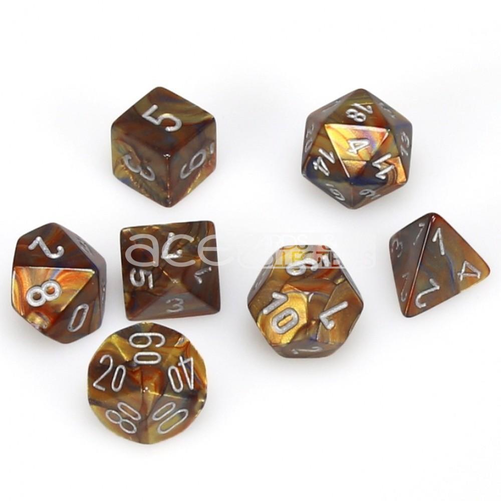 Chessex Lustrous™ Polyhedral 7pcs Dice (Gold/Silver) [CHX27493]-Chessex-Ace Cards &amp; Collectibles
