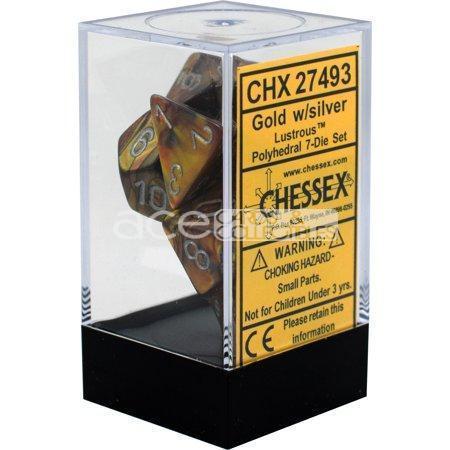 Chessex Lustrous™ Polyhedral 7pcs Dice (Gold/Silver) [CHX27493]-Chessex-Ace Cards & Collectibles
