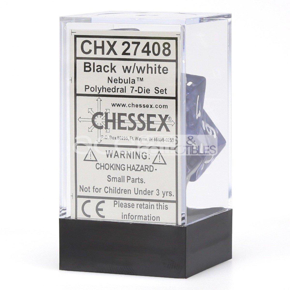 Chessex Nebula™ Polyhedral 7pcs Dice (Black/White) [CHX27408]-Chessex-Ace Cards & Collectibles