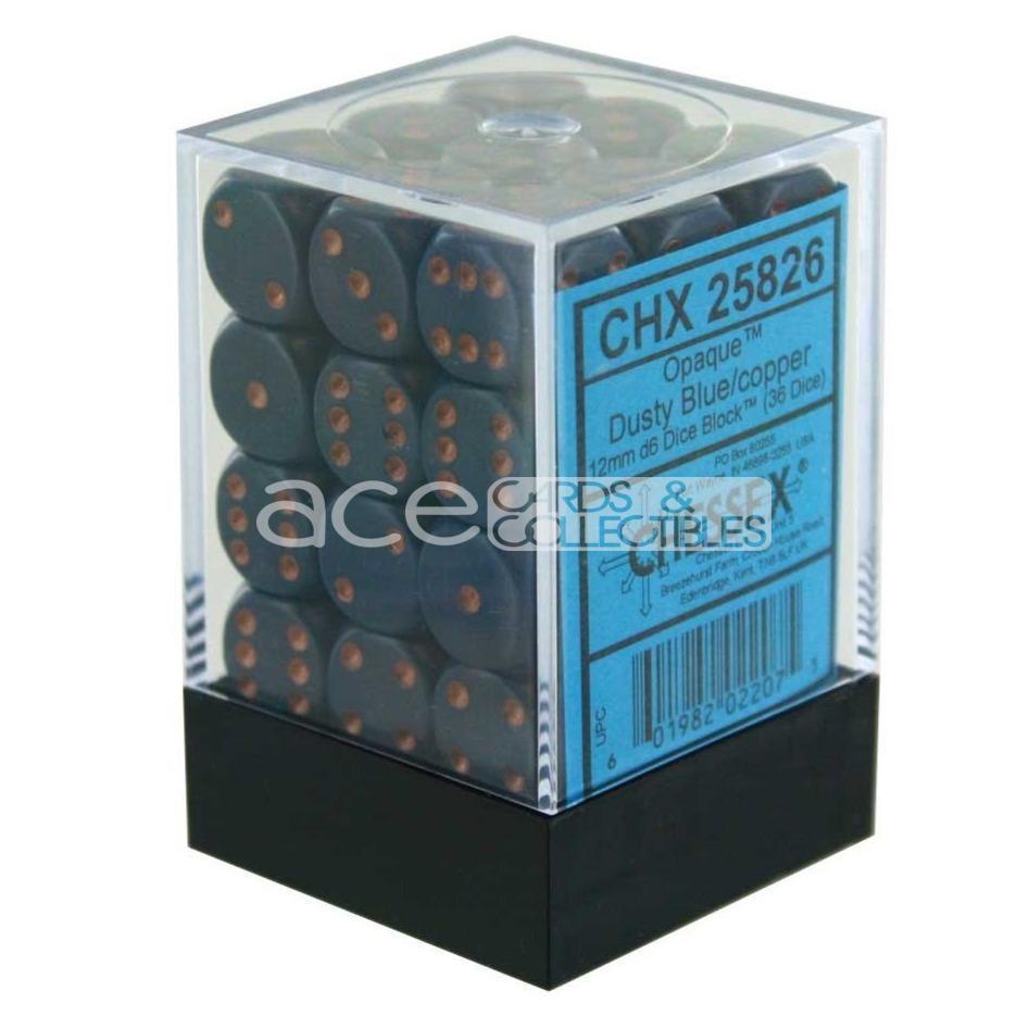 Chessex Opaque 12mm d6 36pcs Dice (Dusty Blue/Copper) [CHX25826]-Chessex-Ace Cards &amp; Collectibles