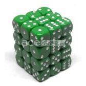Chessex Opaque 12mm d6 36pcs Dice (Green/White) [CHX25805]-Chessex-Ace Cards &amp; Collectibles