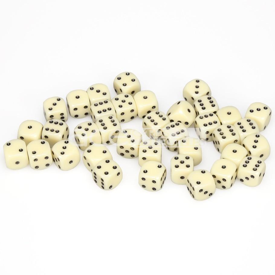 Chessex Opaque 12mm d6 36pcs Dice (Ivory/Black) [CHX25800]-Chessex-Ace Cards &amp; Collectibles