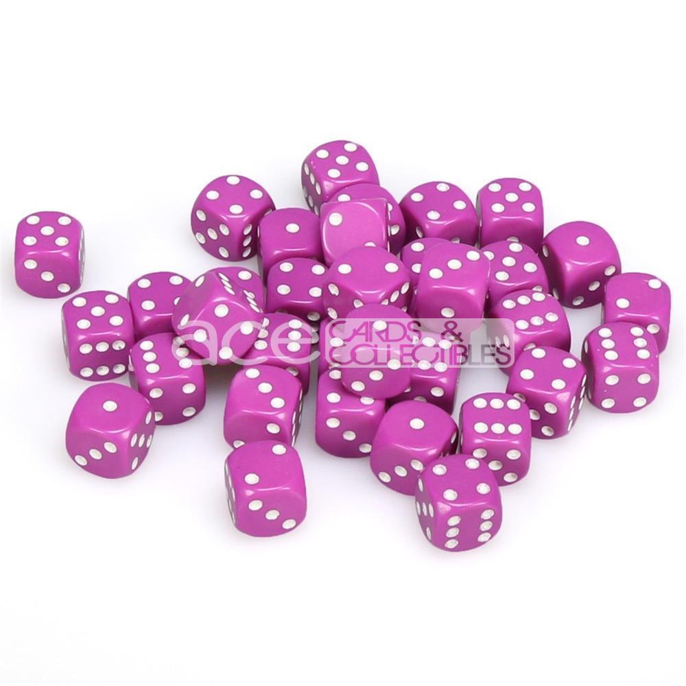Chessex Opaque 12mm d6 36pcs Dice (Light Purple/White) [CHX25827]-Chessex-Ace Cards &amp; Collectibles