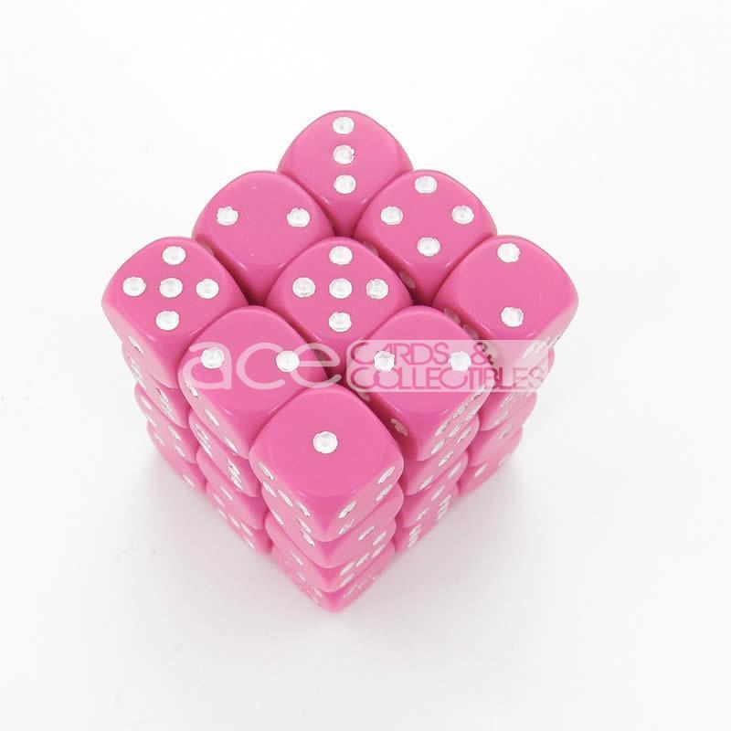 Chessex Opaque 12mm d6 36pcs Dice (Pink/White) [CHX25844]-Chessex-Ace Cards & Collectibles