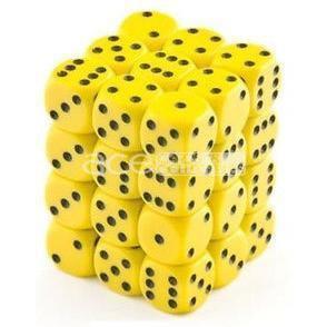 Chessex Opaque 12mm d6 36pcs Dice (Yellow/Black) [CHX25802]-Chessex-Ace Cards & Collectibles