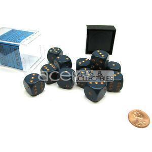 Chessex Opaque 16mm d6 12pcs Dice (Dusty Blue/Copper) [CHX25626]-Chessex-Ace Cards &amp; Collectibles