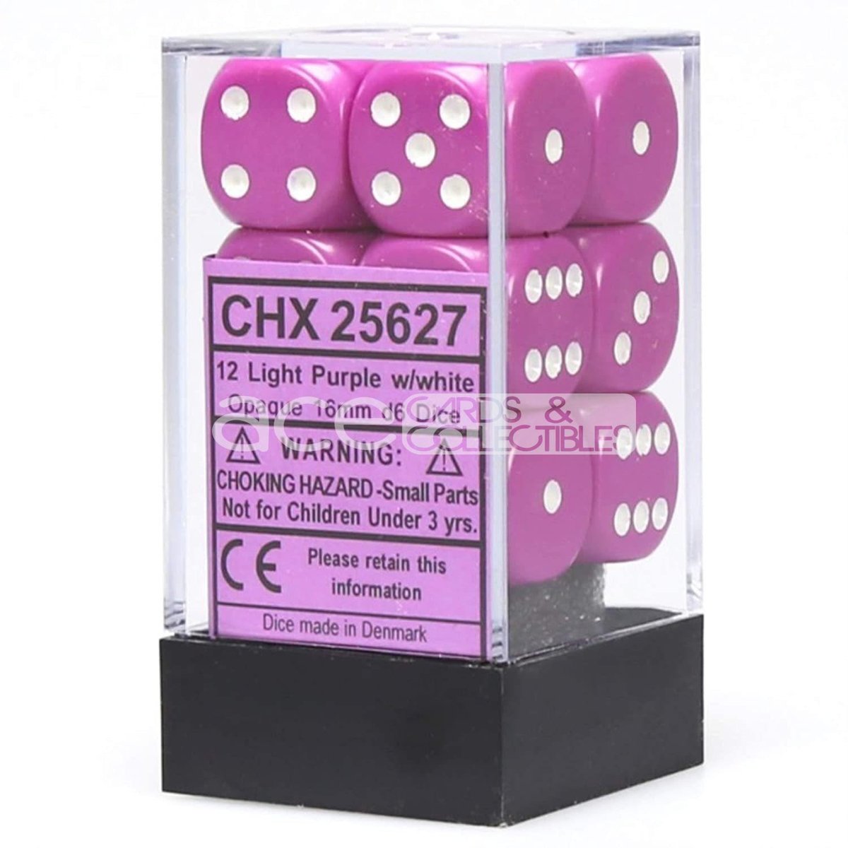 Chessex Opaque 16mm d6 12pcs Dice (Light Purple/White) [CHX25627]-Chessex-Ace Cards &amp; Collectibles