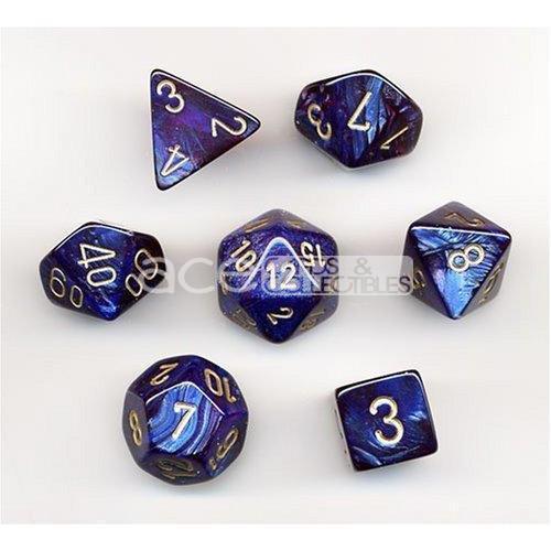 Chessex Scarab™ Polyhedral Royal 7pcs Dice (Blue/Gold) [CHX27427]-Chessex-Ace Cards &amp; Collectibles