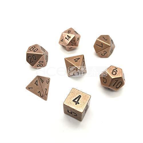 Chessex Solid Metal™ Polyhedral 7pcs Dice (Copper/Black) [CHX27024]-Chessex-Ace Cards &amp; Collectibles