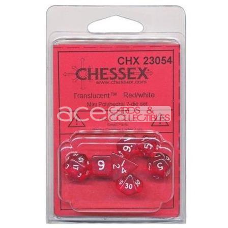 Chessex Trans Mini Polyhedral 7pcs Dice (Red/White) [CHX23054]-Chessex-Ace Cards &amp; Collectibles