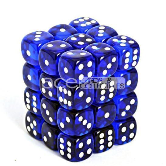 Chessex Translucent 12mm d6 36pcs Dice (Blue/White) [CHX23806]-Chessex-Ace Cards &amp; Collectibles