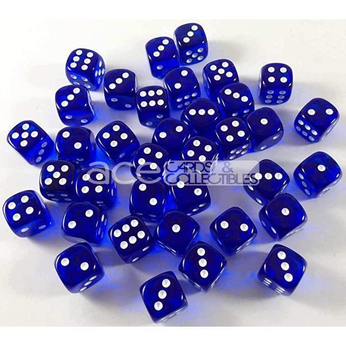 Chessex Translucent 12mm d6 36pcs Dice (Blue/White) [CHX23806]-Chessex-Ace Cards &amp; Collectibles