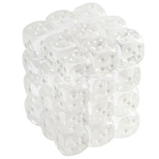Chessex Translucent 12mm d6 36pcs Dice (Clear/White) [CHX23801]-Chessex-Ace Cards &amp; Collectibles