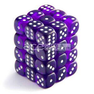 Chessex Translucent 12mm d6 36pcs Dice (Purple/White) [CHX23807]-Chessex-Ace Cards &amp; Collectibles