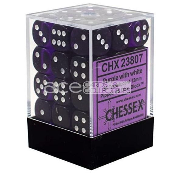 Chessex Translucent 12mm d6 36pcs Dice (Purple/White) [CHX23807]-Chessex-Ace Cards & Collectibles