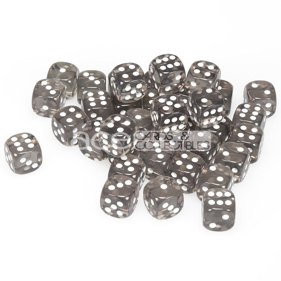 Chessex Translucent 12mm d6 36pcs Dice (Smoke/White) [CHX23808]-Chessex-Ace Cards &amp; Collectibles