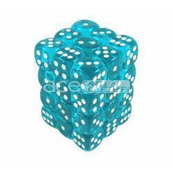 Chessex Translucent 12mm d6 36pcs Dice (Teal/White) [CHX23815]-Chessex-Ace Cards &amp; Collectibles