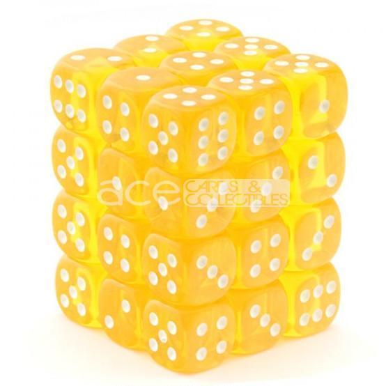 Chessex Translucent 12mm d6 36pcs Dice (Yellow/White) [CHX23802]-Chessex-Ace Cards & Collectibles