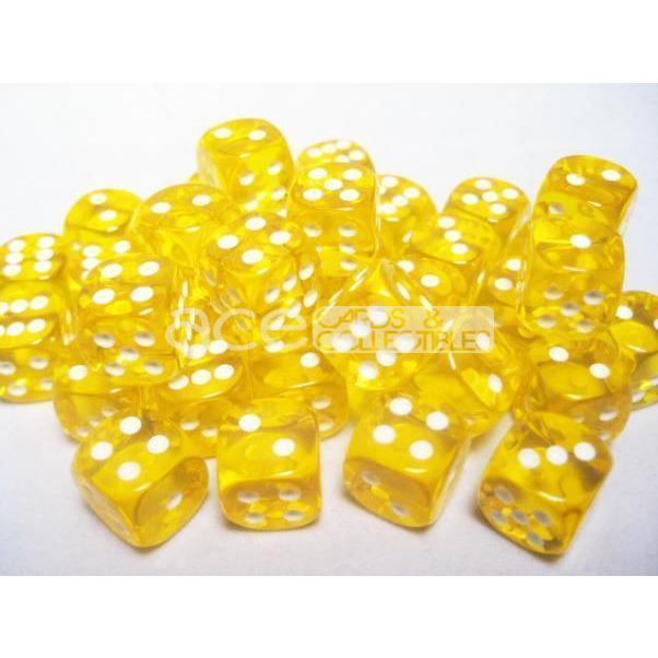 Chessex Translucent 12mm d6 36pcs Dice (Yellow/White) [CHX23802]-Chessex-Ace Cards &amp; Collectibles